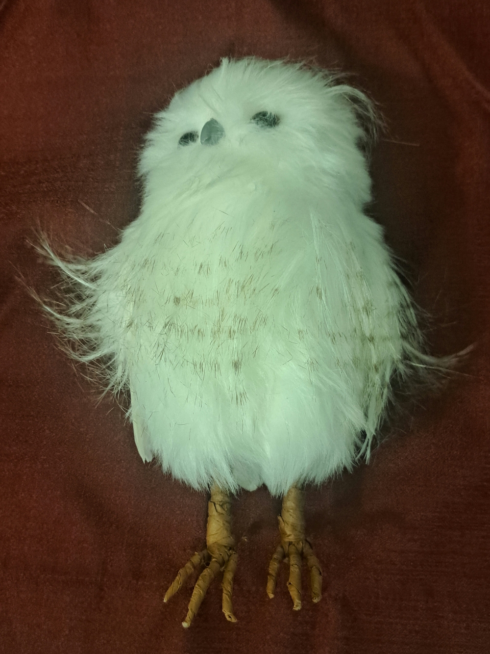 White  Feather Owl Decorative Figurine Home Decor